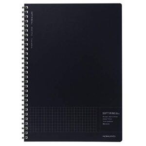 KOKUYO Soft Ring Notebook Biz - B5-40 sheets - 5 mm Grid - Black (Pack of 2)