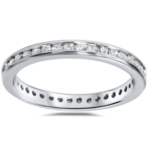 1/2ct diamond channel set eternity ring 14k white gold - size 9