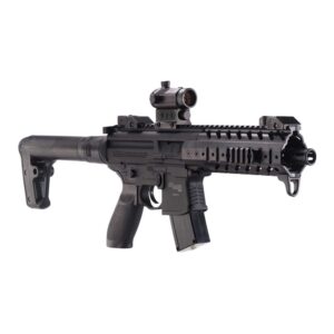 SIG Sauer MPX .177 Cal CO2 Powered Air Rifle with CO2 90 Gram (2 Pack) and 500 Lead Pellets Bundle (Black, Red Dot)