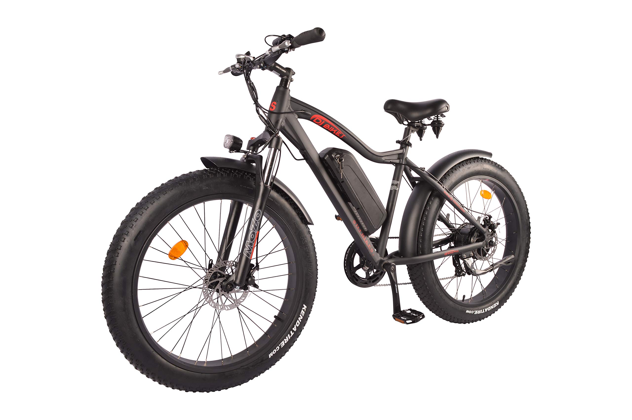 DJ Fat Bike 750W 48V 13Ah Power Electric Bicycle, Matte Black, LED Bike Light, Suspension Fork and Shimano Gear