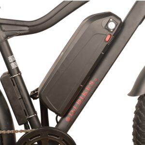 DJ Fat Bike 750W 48V 13Ah Power Electric Bicycle, Matte Black, LED Bike Light, Suspension Fork and Shimano Gear