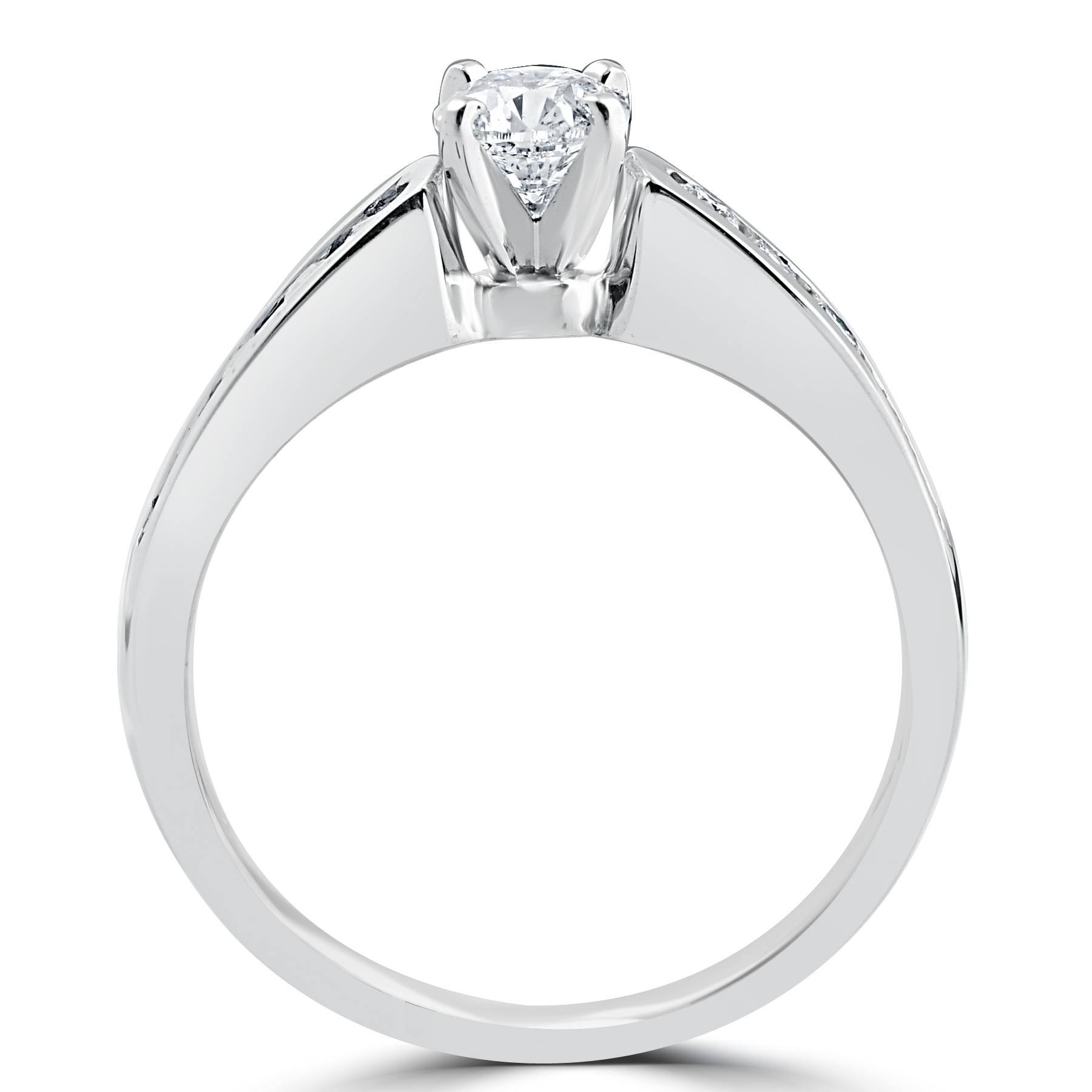 1 3/8CT Diamond Engagement Wedding Ring Set 14K White Gold - Size 8.5