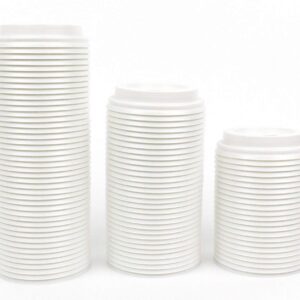 Yes!Fresh PS Polystyrene Flat Lid for 8 oz Paper Hot Cup, Diameter 80mm. (100 Count,White Lid)