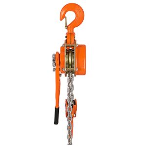 Happybuy Lever Chain Hoist 3/4 Ton 1650LBS Capacity 10 FT Chain Come Along with Heavy Duty Hooks Ratchet Lever Chain Block Hoist Lift Puller Comealong