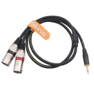 tisino 3.5mm to Dual XLR Stereo Cable 1/8 inch Mini Jack to 2 XLR Male Y Splitter Adapter Cord- 3.3 FT