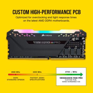 Corsair Vengeance RGB Pro 32GB (2x16GB) DDR4 2933 (PC4-23400) C16 Desktop Memory - Black PC Memory CMW32GX4M2Z2933C16