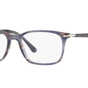 Persol PO3189V Rectangular Prescription Eyewear Frames, Grey/Blue/Demo Lens, 55 mm