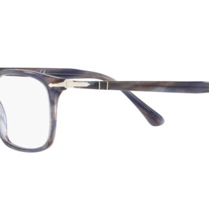 Persol PO3189V Rectangular Prescription Eyewear Frames, Grey/Blue/Demo Lens, 55 mm