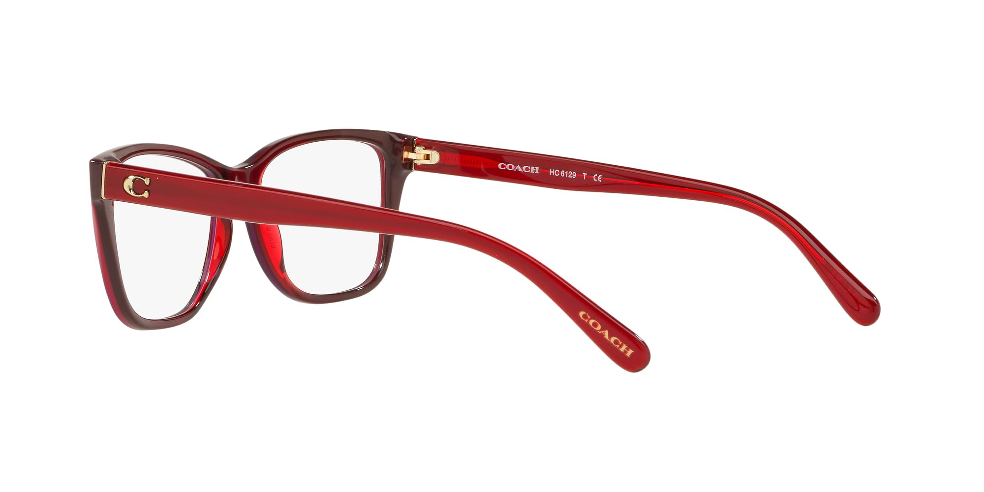 Coach HC6129 Prescription Eyewear Frames, Burgundy Laminate/Demo Lens, 52 mm