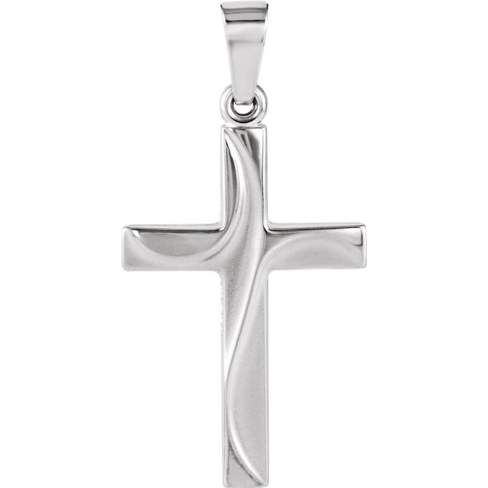 Jewels By Lux 14k White Gold Cross Pendant 1.06 X .55 inches