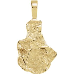 jewels by lux 14k yellow gold nugget pendant