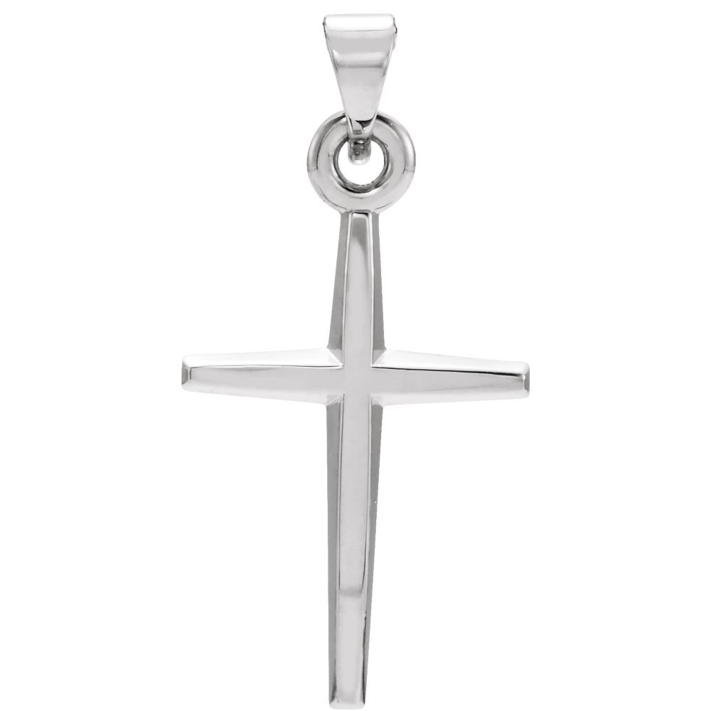 Jewels By Lux Platinum 27.8x15mm Cross Pendant