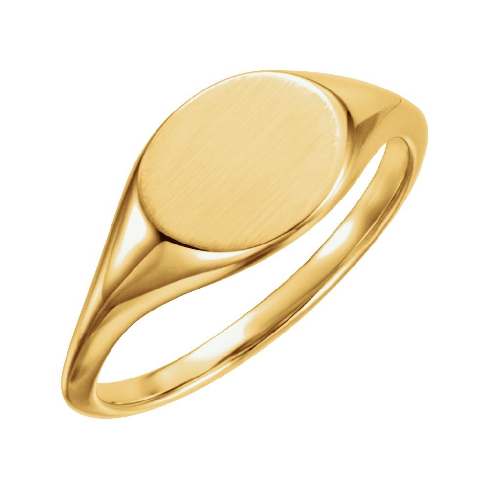 Jewels By Lux 14K Yellow Gold Oval Signet Ring Size 7