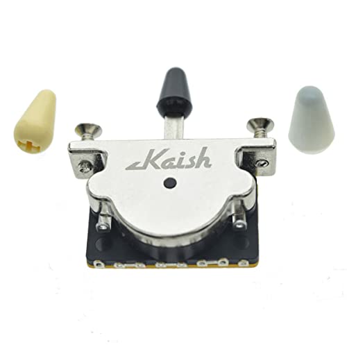 KAISH Heavy Duty 3 Way Guitar Pickup Lever Switch Pickup Selector Switch for Strat Tele with 3 Plastic Tips