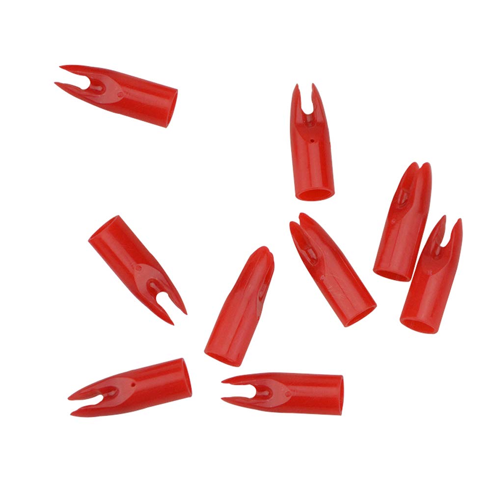 ZSHJG 50 Pack Archery Arrow Nock Glue On 7mm Arrow Shaft for DIY Hunting Arrows Recurve Bow Compound Bow (red)