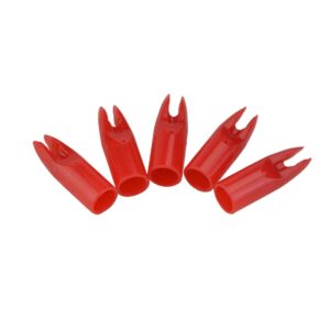 ZSHJG 50 Pack Archery Arrow Nock Glue On 7mm Arrow Shaft for DIY Hunting Arrows Recurve Bow Compound Bow (red)