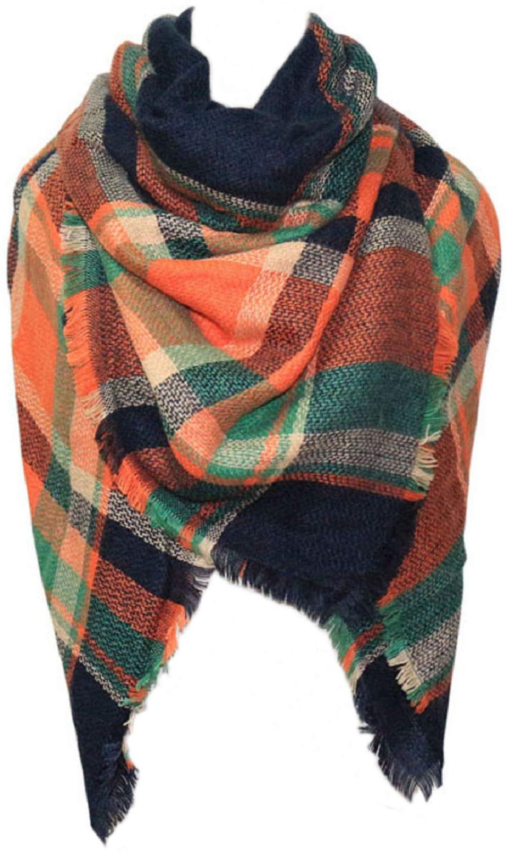 vxsvxm Shawl Tartan Women's Plaid Scarf Winter Oversized Scarves Wrap Blanket Scarf Warm Tassels Pashmina Poncho Scarf