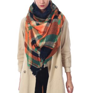 vxsvxm Shawl Tartan Women's Plaid Scarf Winter Oversized Scarves Wrap Blanket Scarf Warm Tassels Pashmina Poncho Scarf