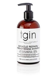 thank god it's natural tgin miracle repairx strengthening shampoo for damaged hair with black castor oil and biotin - repair - protect - restore - 13 oz