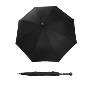 self defense umbrella - strong and elegant defense with beautiful german woodhandle (black)