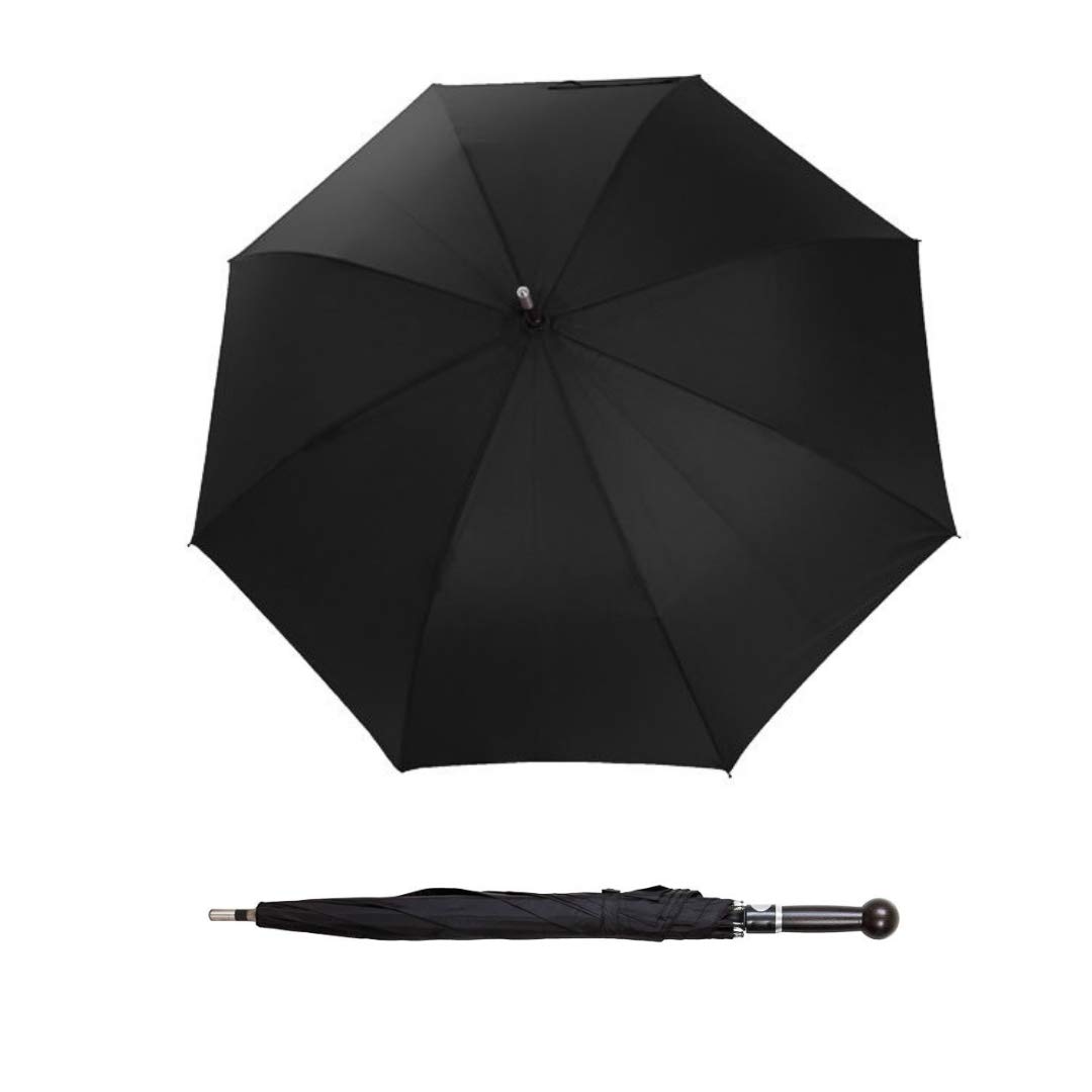 Self Defense Umbrella - Strong and elegant Defense with beautiful German woodhandle (black)