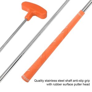 Junior Putter,Kids Junior Putter, 24inch Clubs Putters Two Way Putter Mini Stainless Steel Rubber Head Putters Kids Putter Steel Shaft Accessories(Orange)