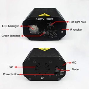 Party Lights Dj Disco Lights, Strobe Stage Light Sound Activated Laser Llights Projector with Remote Control for Parties Bar Birthday Wedding Holiday Event Live Show Xmas Decorations Lights