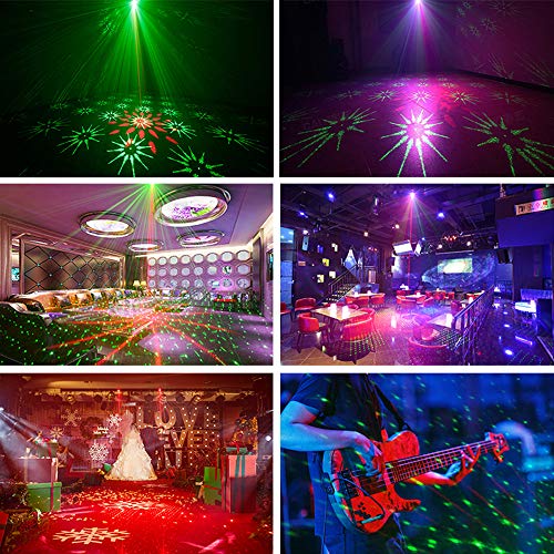 Party Lights Dj Disco Lights, Strobe Stage Light Sound Activated Laser Llights Projector with Remote Control for Parties Bar Birthday Wedding Holiday Event Live Show Xmas Decorations Lights