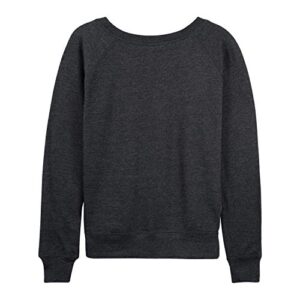 Instant Message - Stay Cozy - Ladies French Terry Pullover - Size Medium Heather Charcoal