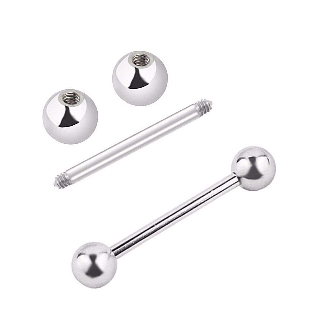 ATMUSA Pack of 20 PCS 14G 316L Surgical Steel Straight Barbell Tongue NippleRings Ball Basic Body Piercing Jewelry (Choose Length) (7/8" (22mm) | 5mm Ball)