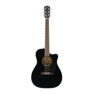 fender cc-60sce concert cutaway acoustic guitar, with 2-year warranty, black