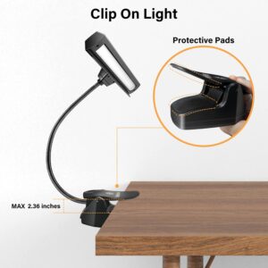 Vekkia Rechargeable Music Stand Light - Musicians Piano Light Clip On, 9 Levels Dimmable, Portable, USB-C, Perfect for Piano, Orchestra, Podium, Easel