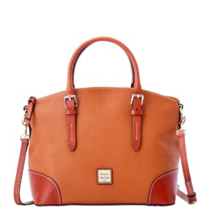 dooney & bourke handbag, pebble grain domed satchel - caramel