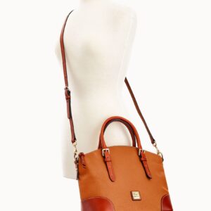 Dooney & Bourke Handbag, Pebble Grain Domed Satchel - Caramel