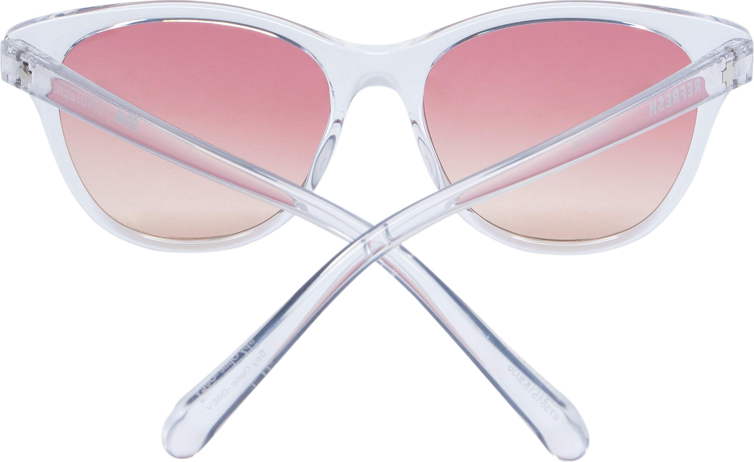 SPY Optic Spritzer, Cat-Eye Sunglasses, Color and Contrast Enhancing Lenses, Clear - Pink Sunset Lenses