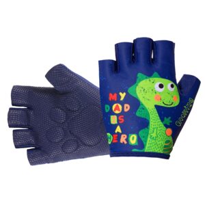 boys and girls bike gloves for balance and pedal bicycles for kids age 3-10 half-finger cycling riding scooter gloves (blue, xs(3-4years))