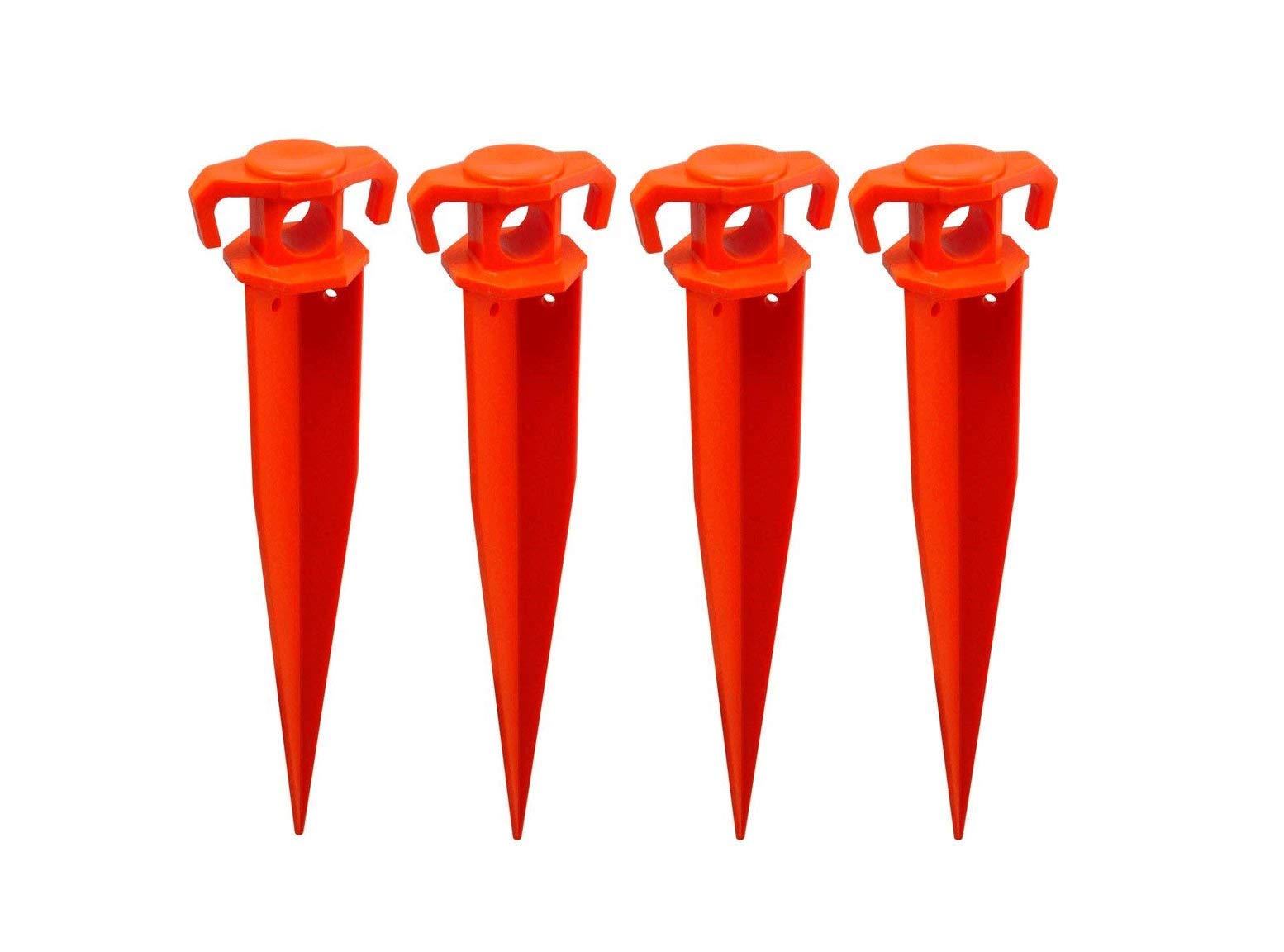 THE UM24 Pack of 4-11” Ground Stake Stick Strong Outdoor Camping Tent Or Garden Pegs– Orange (11 inches - 4PC)