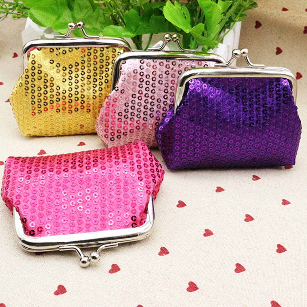 8 Pcs Sparkly Bling Coin Purses Sequin For Girl,Diva Party Favors For Xmas presents