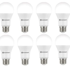 (8-Pack) EcoSmart LED Dimmable 100-Watt Bright White Light Bulb, A19, 1680-Lumen, 3000K, E26 Base