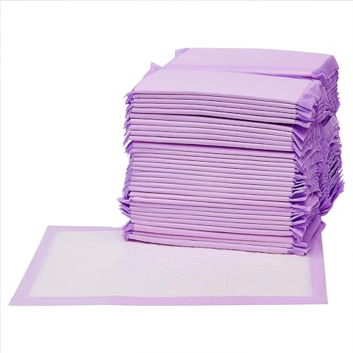 Amazon Basics Cat Pad Refills for Litter Box, Unscented, Pack of 40, Purple and White