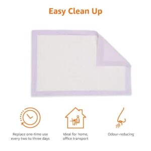 Amazon Basics Cat Pad Refills for Litter Box, Unscented, Pack of 40, Purple and White