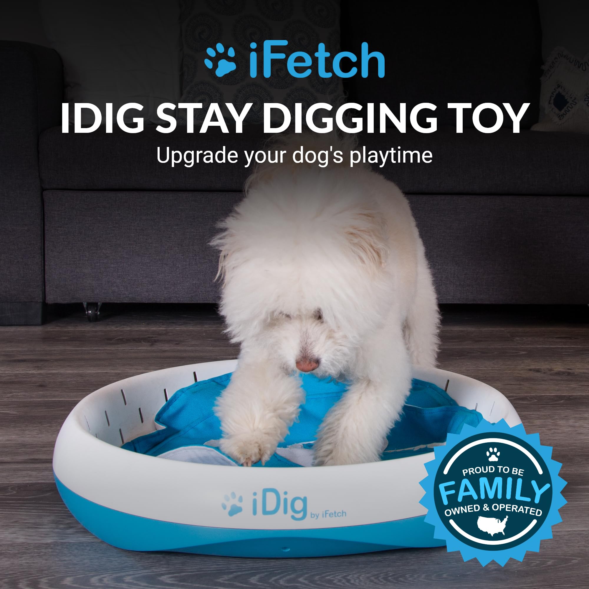 iFetch iDig Stay Dog Digging Toy, Interactive Sniff Mat for Dogs, Activity Treat Puzzle for Mental Stimulation and Enrichment