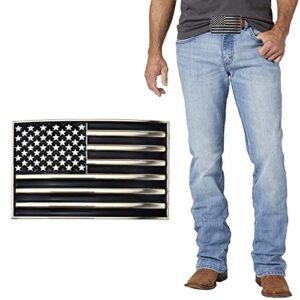 xgalbla mens fashion native american flag square belt buckle black enamel medium