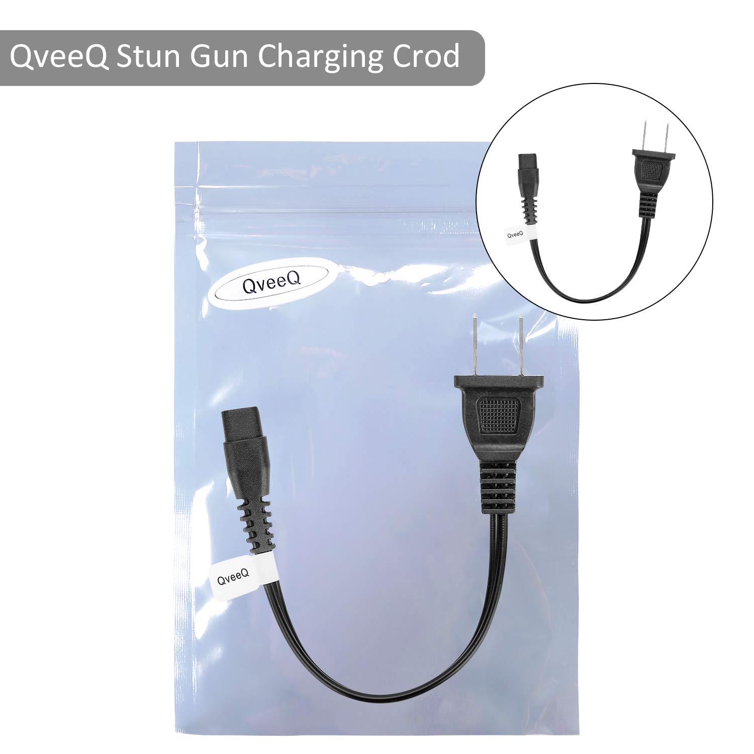 Stun Gun Charger Cord Compatible with VTS-979 – 53, VTS-195, VTS-T01; Police 305, Police 519, Police 928-58; Avenger, Guard Dog Security, Jolt, Stun Master and Most Other Stun Guns