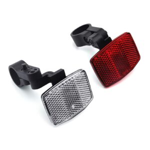 mfc pro kids bike front&rear reflectors kit for handlebar and seatpost (red+white) (kit 1, w:Φ21.2~22.6/r:Φ21.2~22.6)