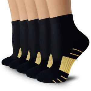 copper ankle compression socks for women & men - plantar fasciitis arch support running socks for athletic large-x-large