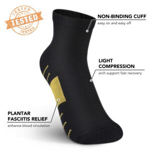 Copper Ankle Compression Socks for Women & Men - Plantar Fasciitis Arch Support Running Socks for Athletic Large-X-Large