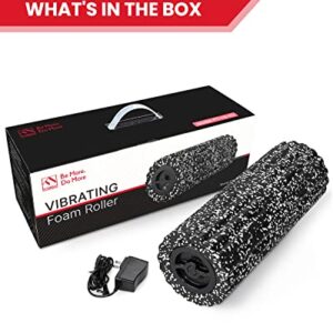 FITINDEX Electric Vibrating Foam Roller, Exercise, Yoga, Pilates, Massage, Back Pain Relief, Muscle Recovery, and Physical Therapy, 4-Speed & Rechargeable Versatile Fitness Roller Foam - Black