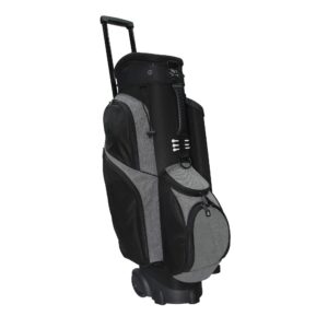 rj sports spinner x 9.5" transport cart bag, black/heather grey, 9.5