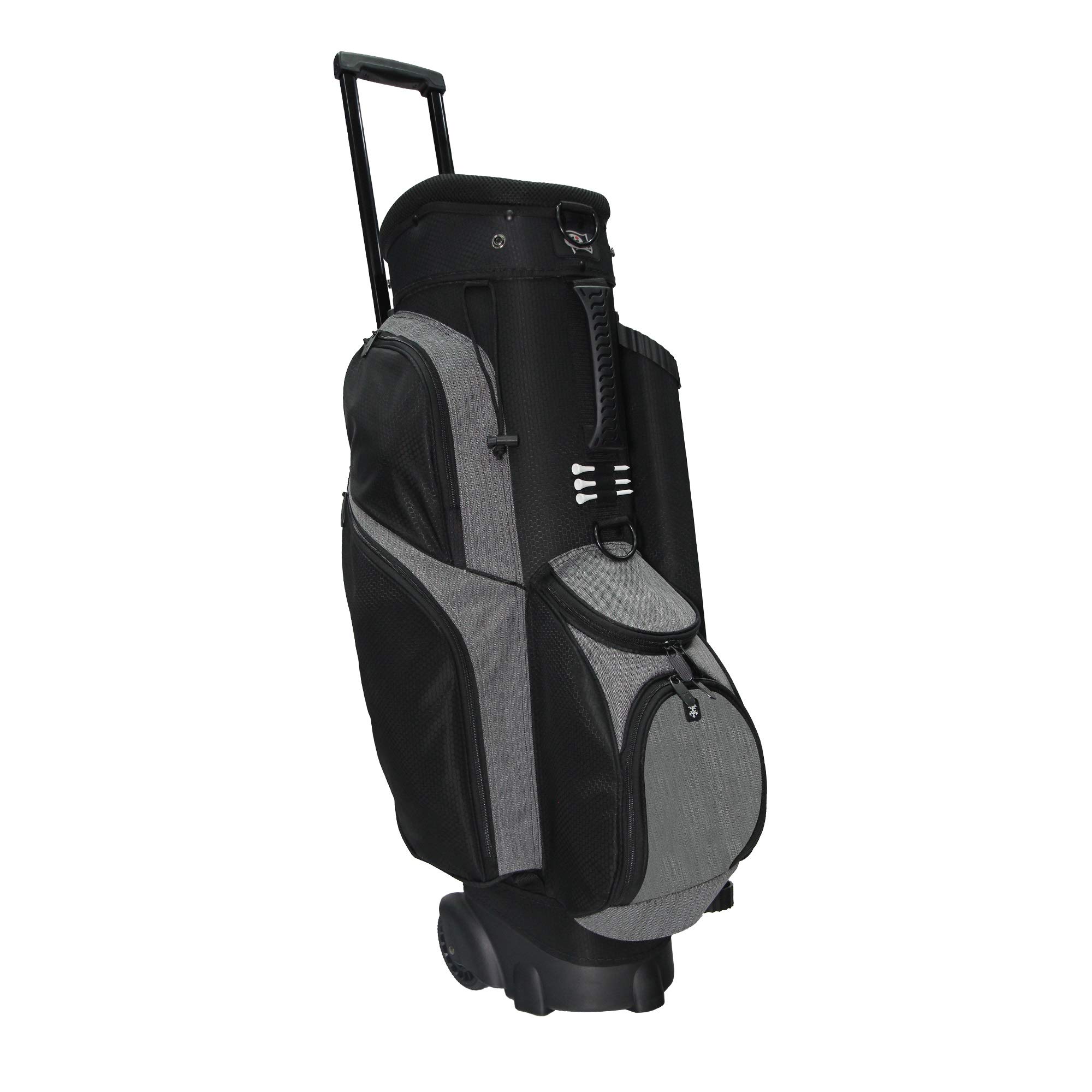 RJ Sports SPINNER X 9.5" Transport Cart Bag, Black/Heather Grey, 9.5